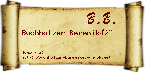 Buchholzer Bereniké névjegykártya